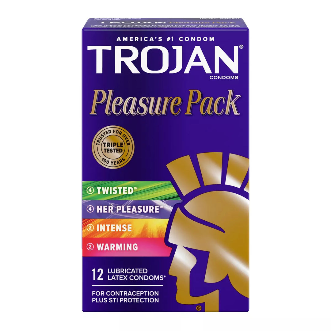Trojan Pleasure Variety Pack Lubricated Latex Condoms